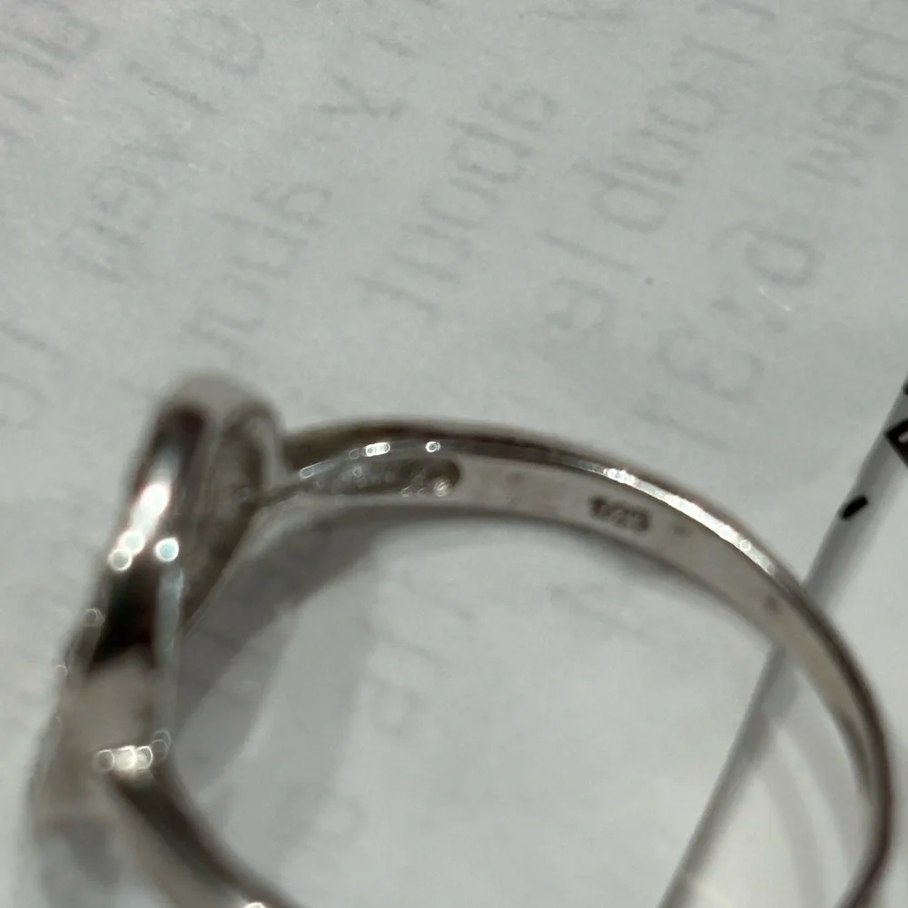 Elegant 925 Silver Swirl CZ Ring. Sz. 7